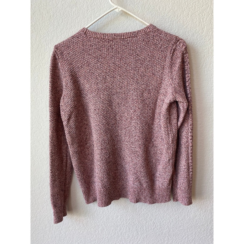 LOFT Women Marled Knit Cottagecore Sweater Size S Pink White - Picture 2 of 9